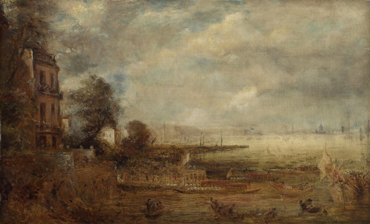 Waterloo Bridge set fra Whitehall Stairs, ca. 1829 af John Constable