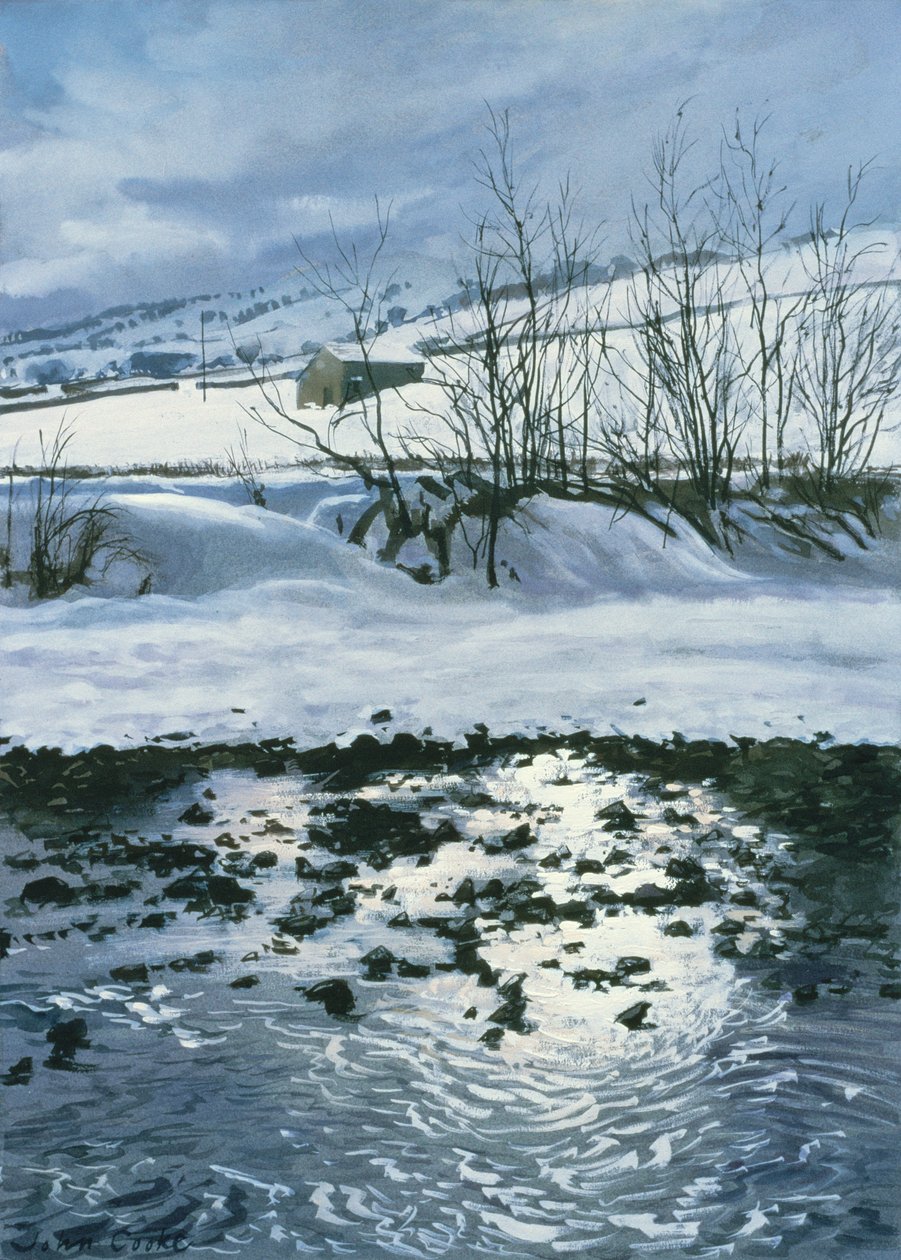 Barn Below Combescar, 1996 (gouache) af John Cooke