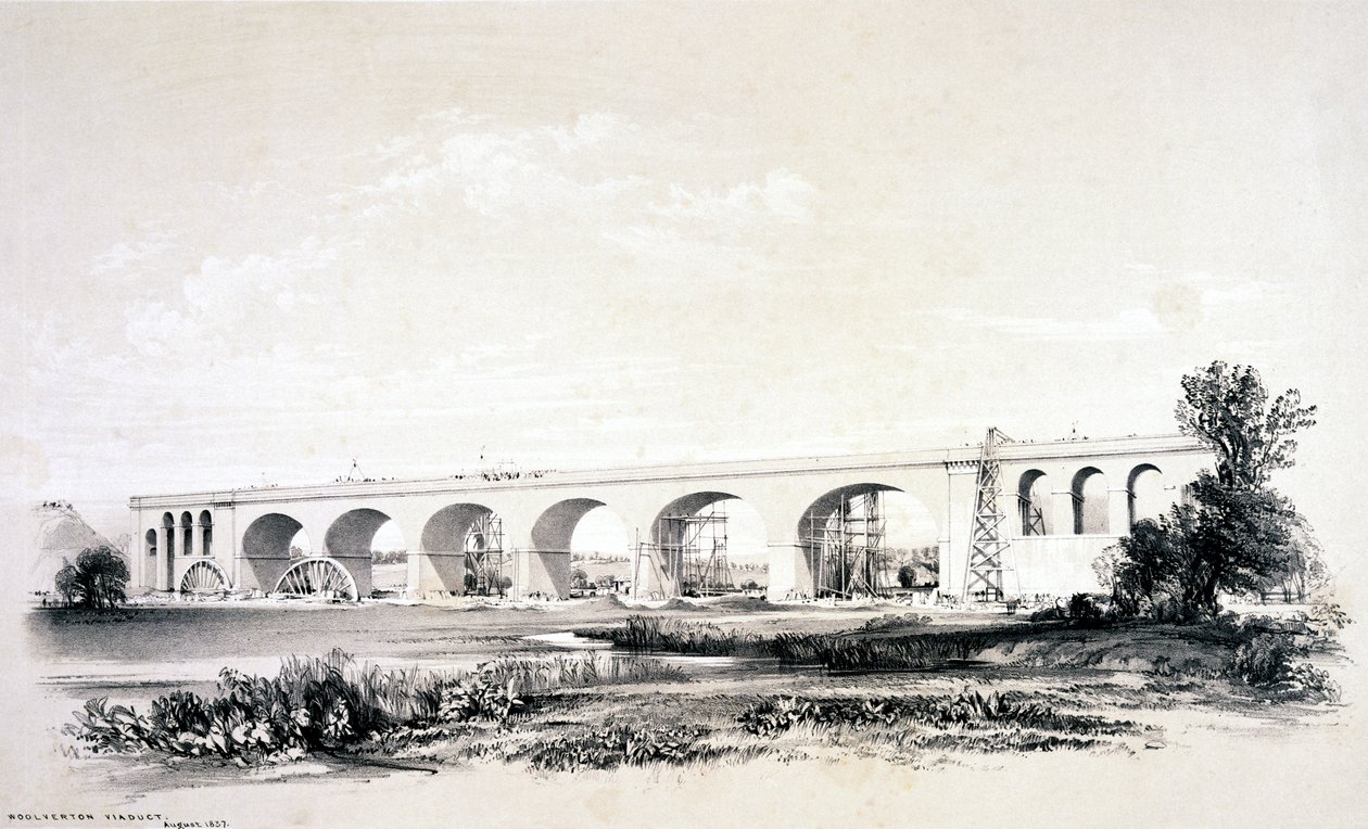 Wolverton Viaduct, august 1837 af John Cooke Bourne