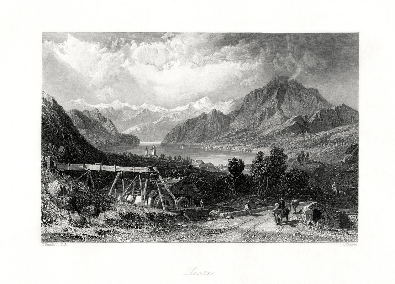 Luzern, Centralschweiz, 1800-tallet af John Cousen