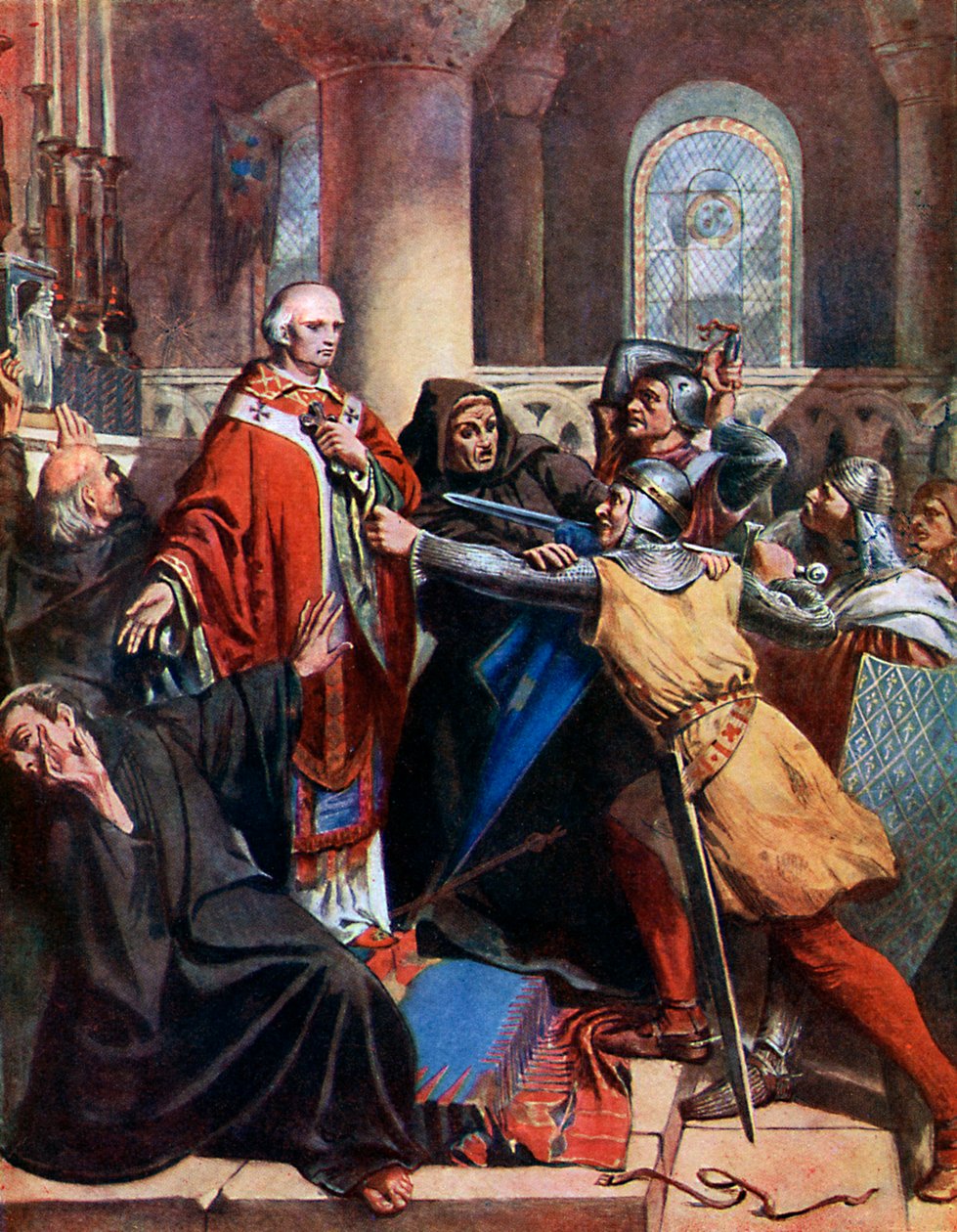 Beckets død, 1170, 1800-tallet. af John Cross