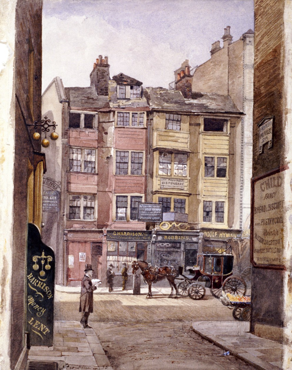 Aldersgate Street, London, 1886 af John Crowther