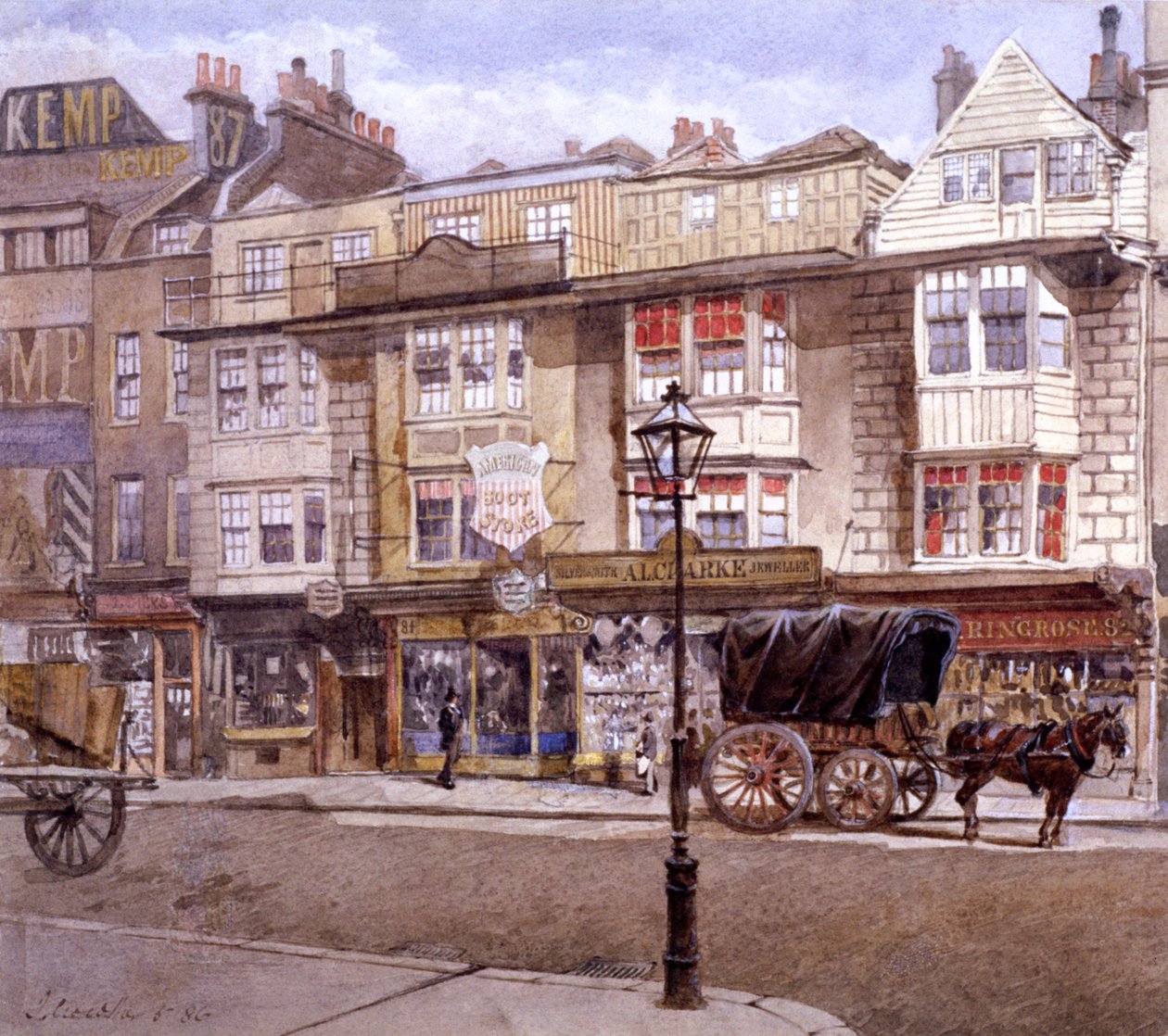 Bishopsgate Street, London, 1886 af John Crowther