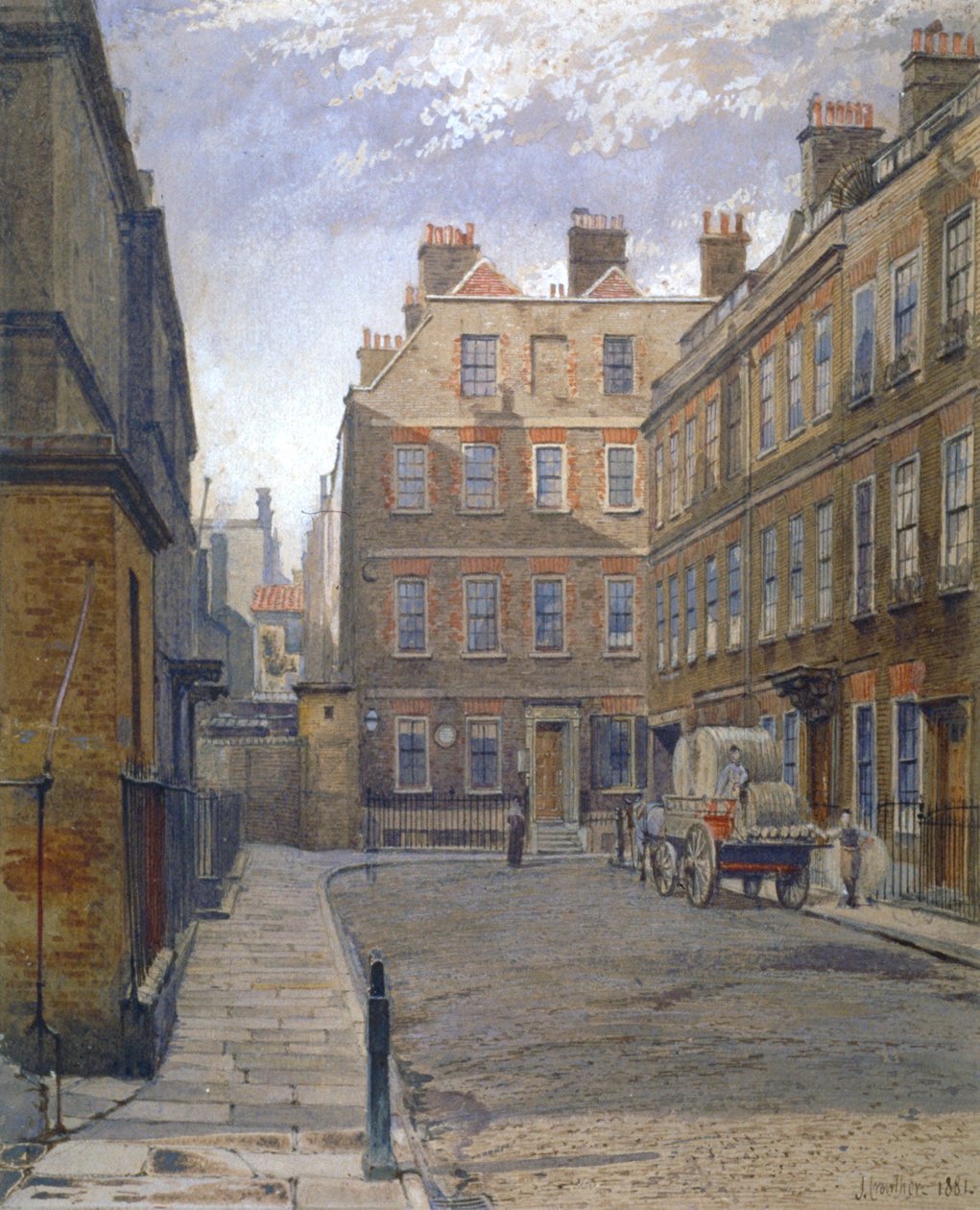 Gough Square, London, 1881 af John Crowther