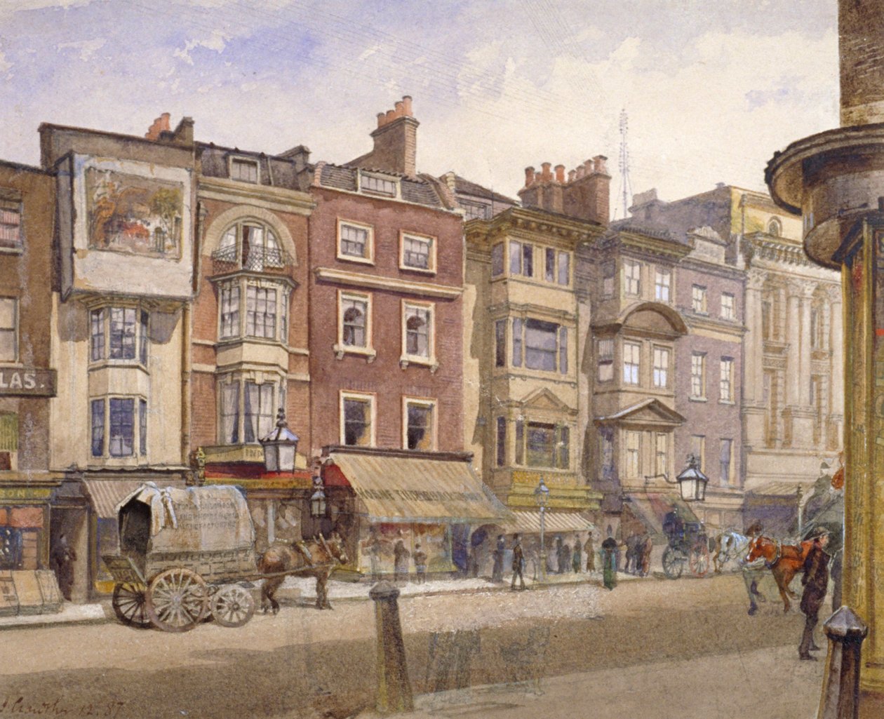 Nos 412-418 Strand, Westminster, London, 1887 af John Crowther