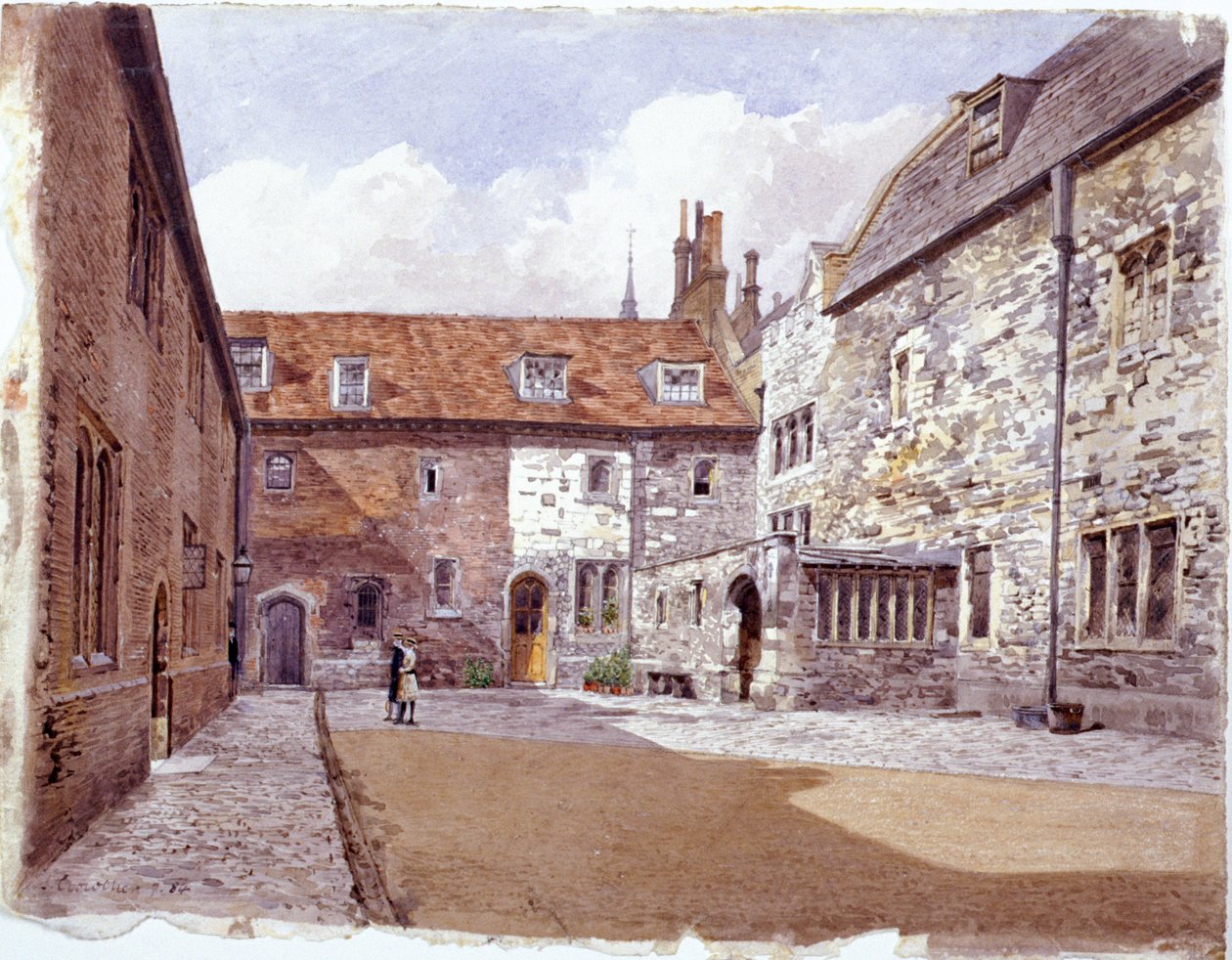 Wash house court, Charterhouse, London, 1884 af John Crowther