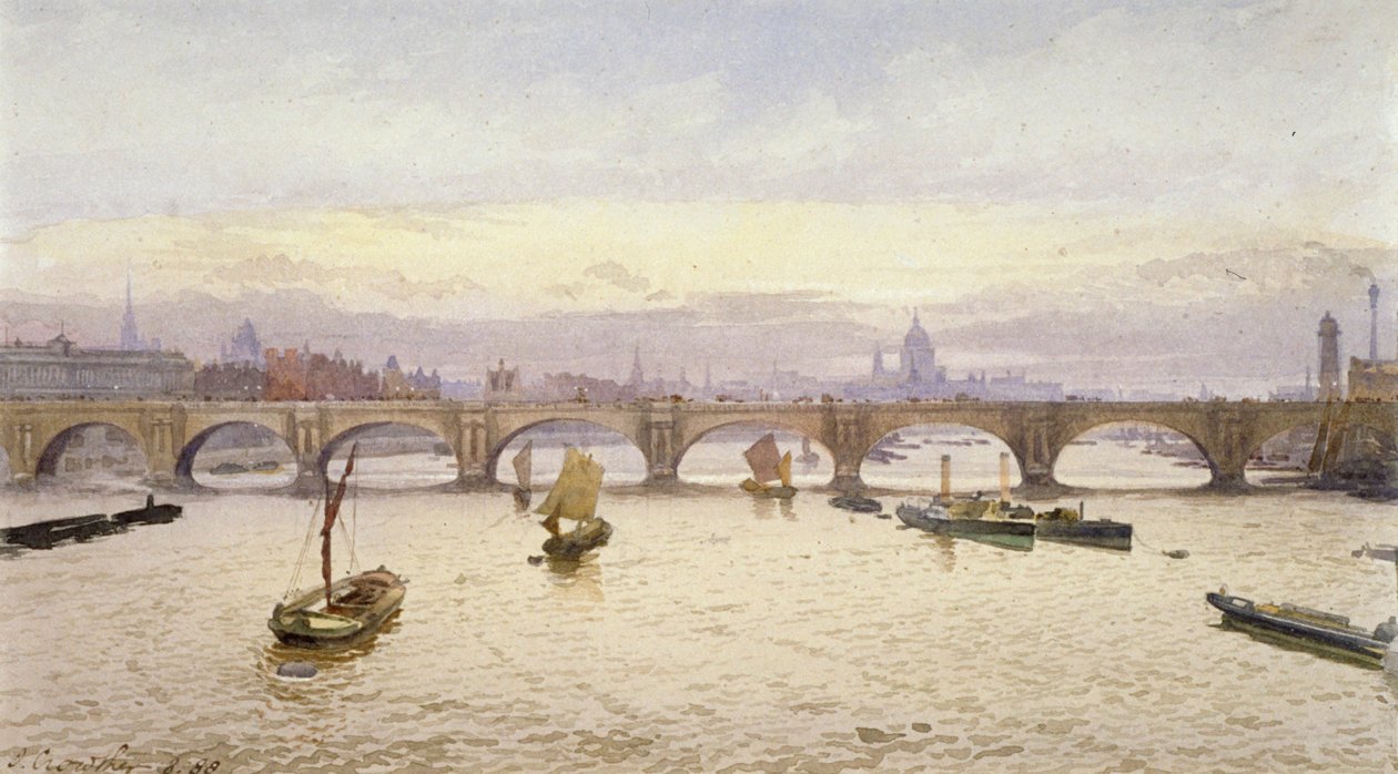 Waterloo Bridge, London, 1888 af John Crowther