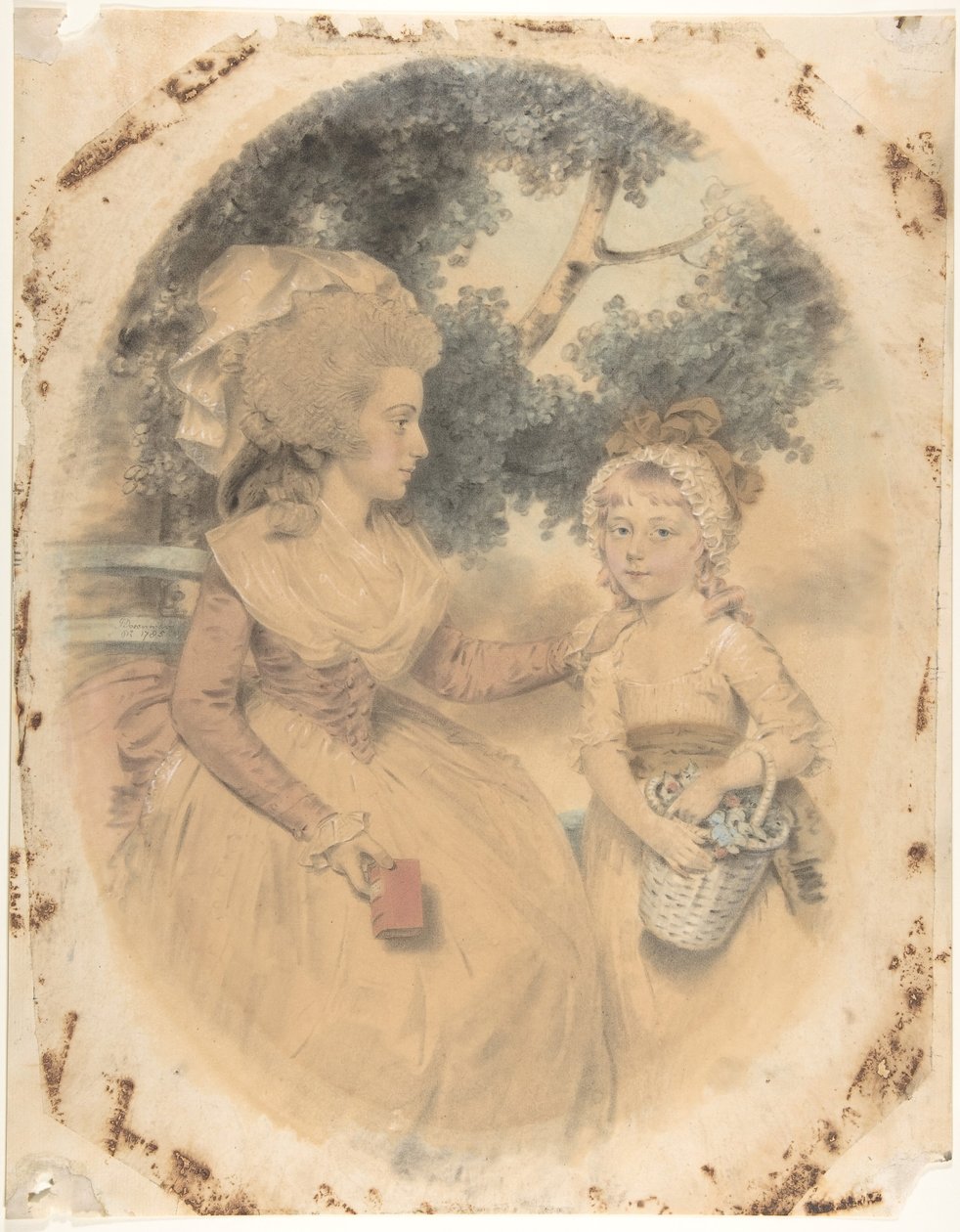 Mrs. Morgan og hendes barn, 1785. af John Downman