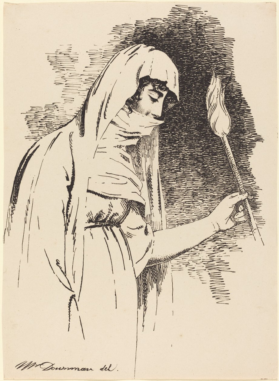 Orientalsk kvinde, der holder en fakkel af John Downman