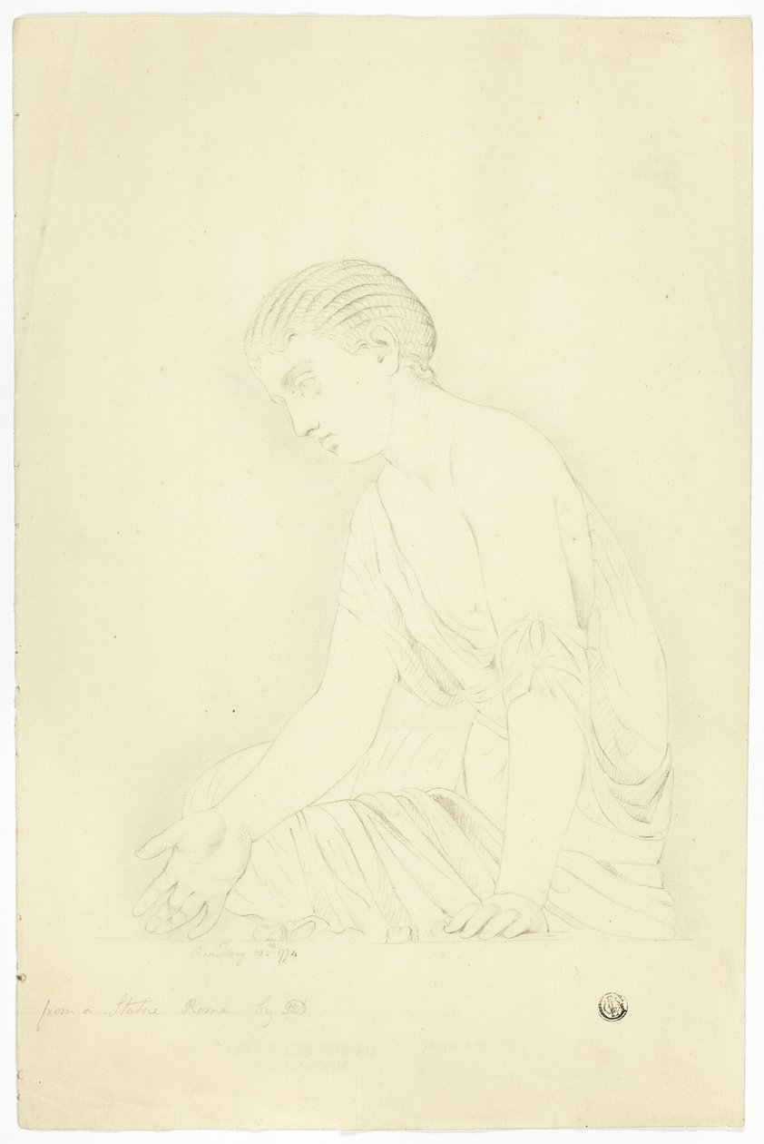 Statue af siddende pige af John Downman