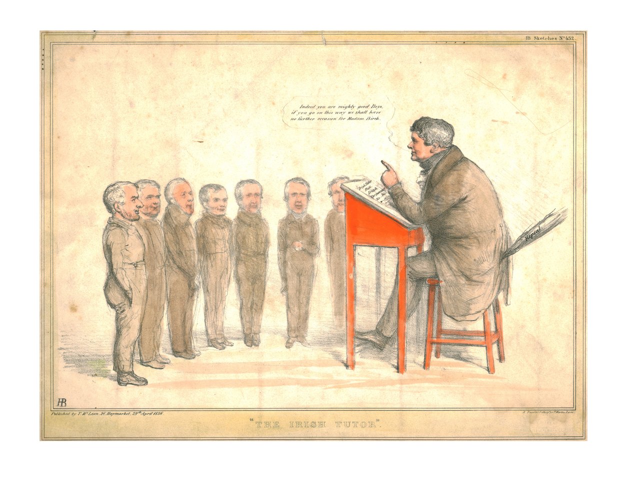 Den irske lærer, 1836. af John Doyle