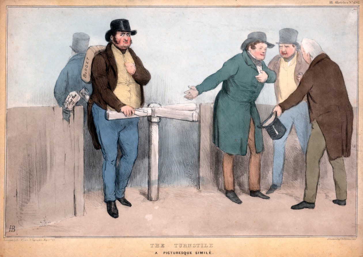 Turnstile, A Picturesque Simile, 1800-tallet af John Doyle