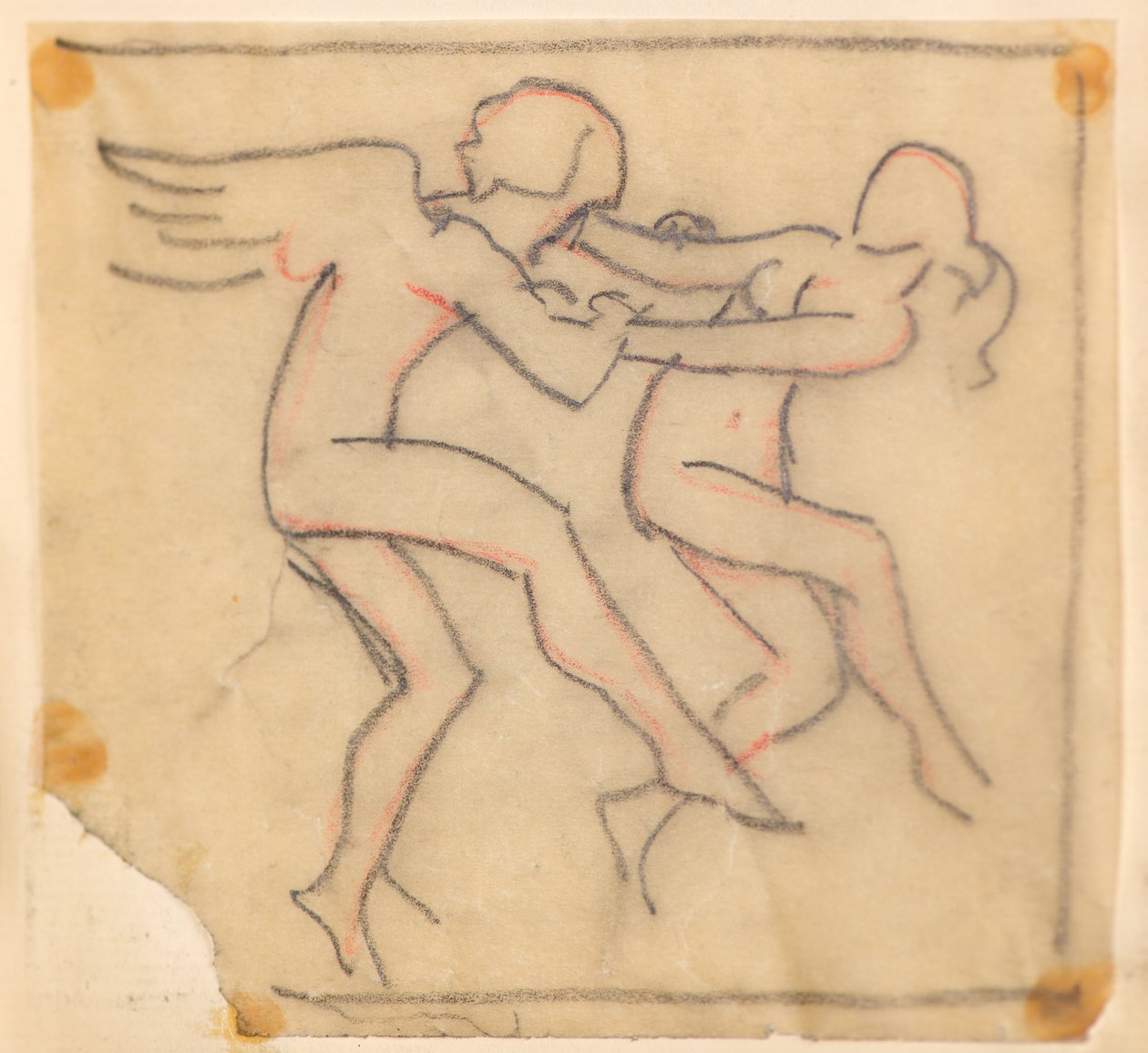 Uden titel [Engle wrestling] (blyant) af John Duncan