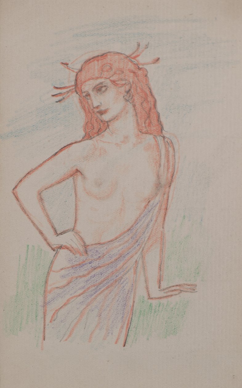 Uden titel [Kvindefigur] (blyant) af John Duncan
