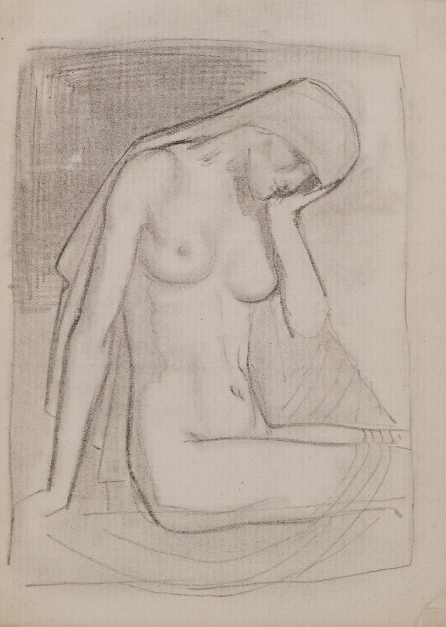 Unavngivet [Nøgen kvinde] (blyant) af John Duncan