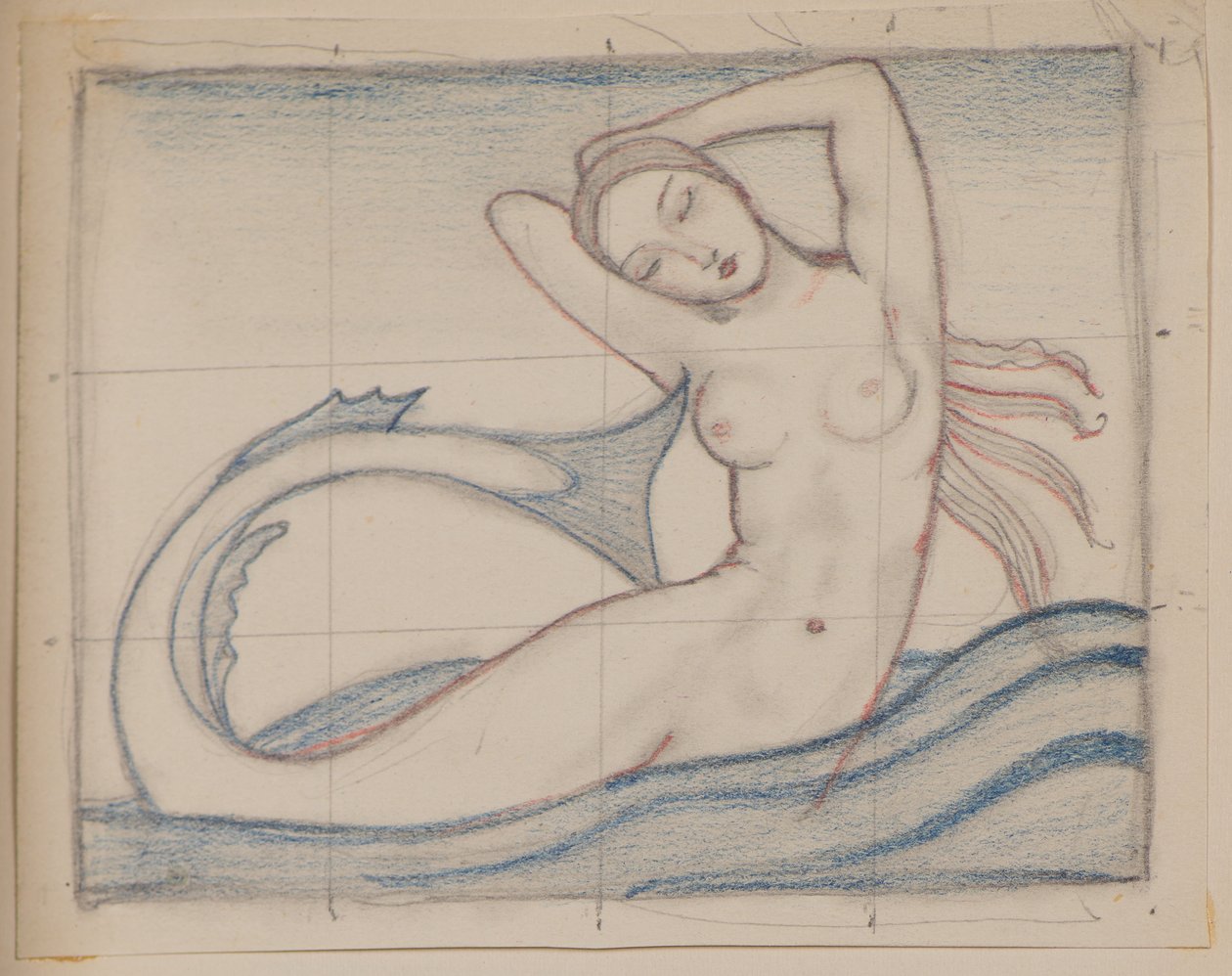 Unavngivet [Havfrue] (blyant) af John Duncan