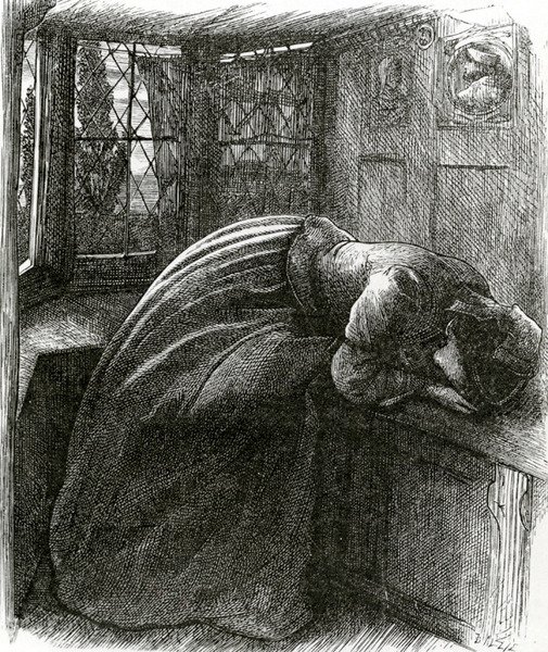 Mariana fra Tennysons digte af John Everett (after) Millais