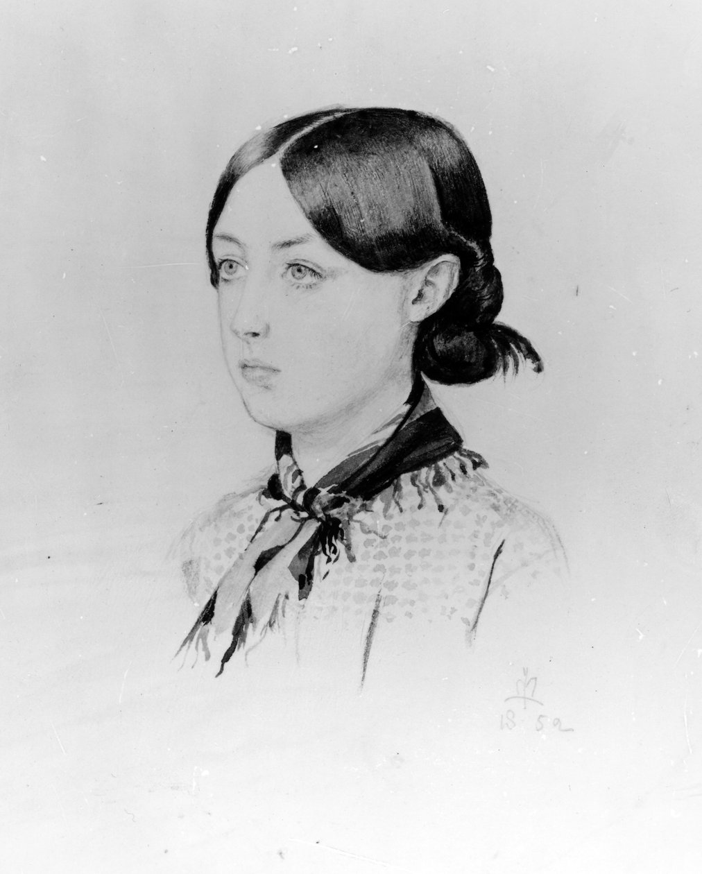 Ann Lynn, 1852 (wc på papir) af John Everett Millais