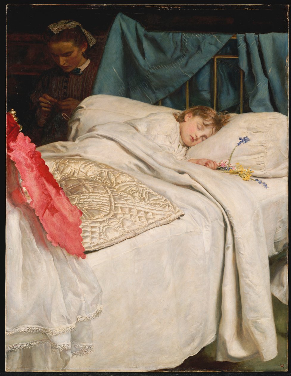 Sovende, c.1865 af John Everett Millais