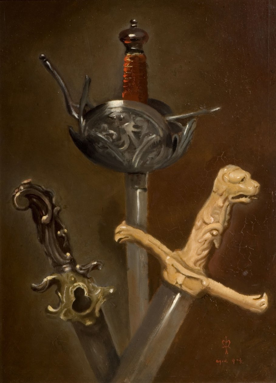 Tre sværdhjelte, 1839. af John Everett Millais