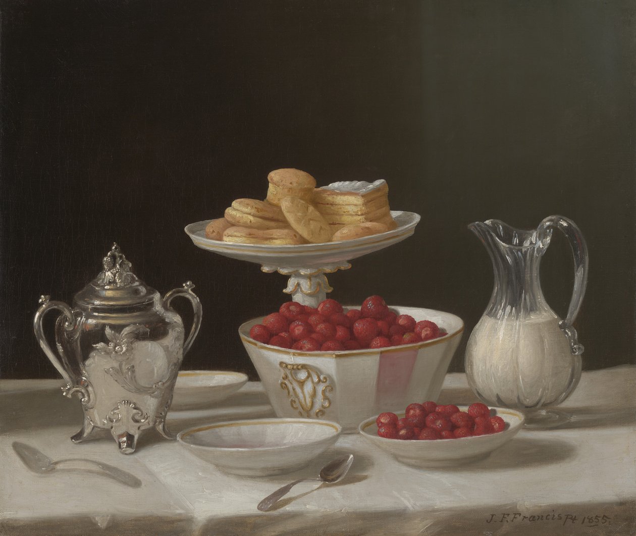 Dessert stilleben, 1855 af John F. Francis