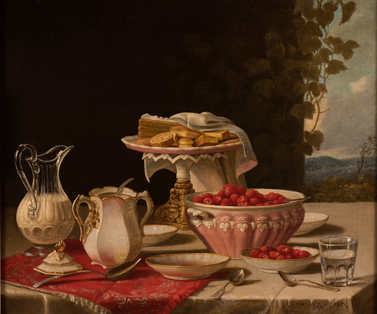 Jordbær og fløde, 1879 af John F. Francis