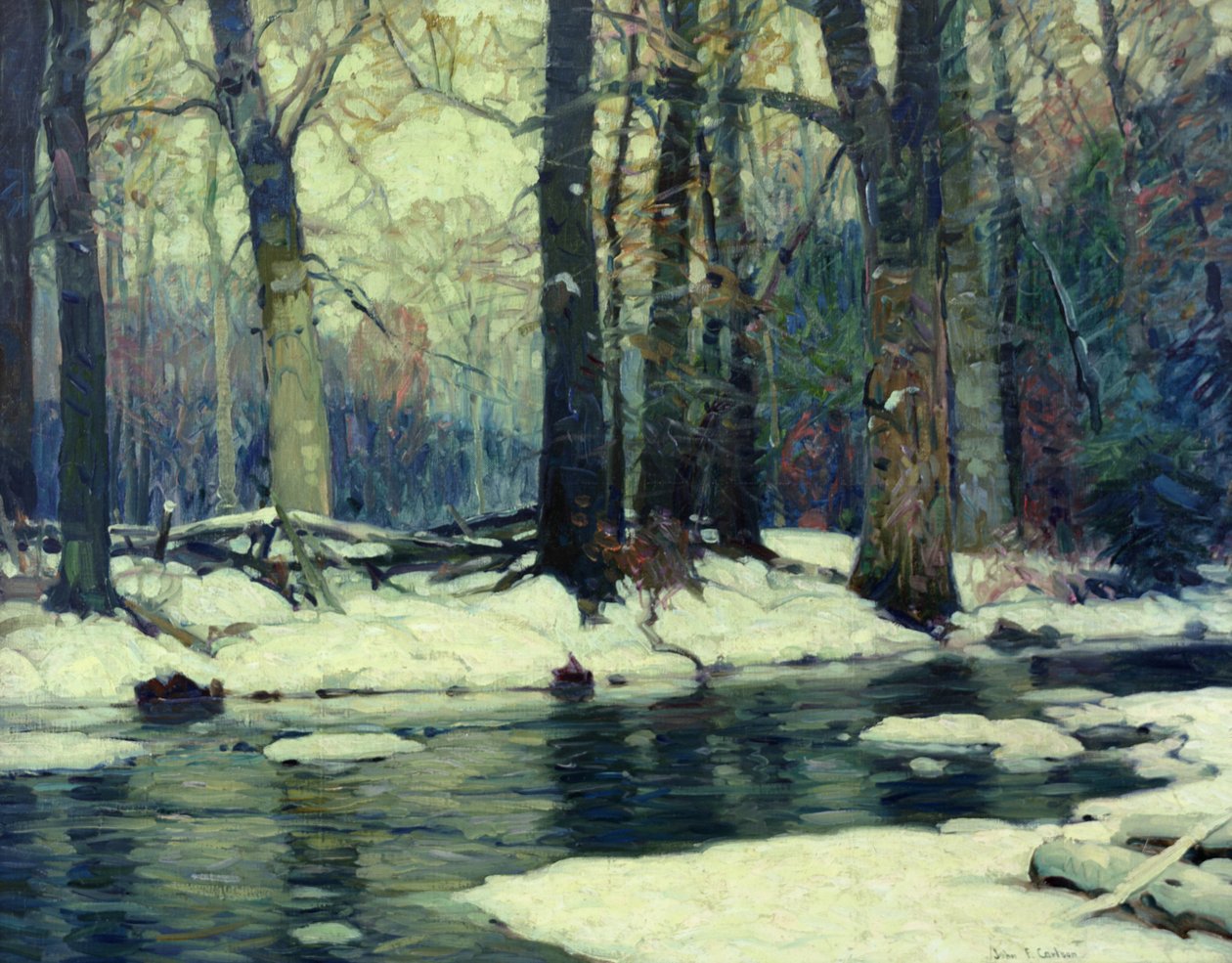 Sylvan Stream (olie på lærred) af John Fabian Carlson