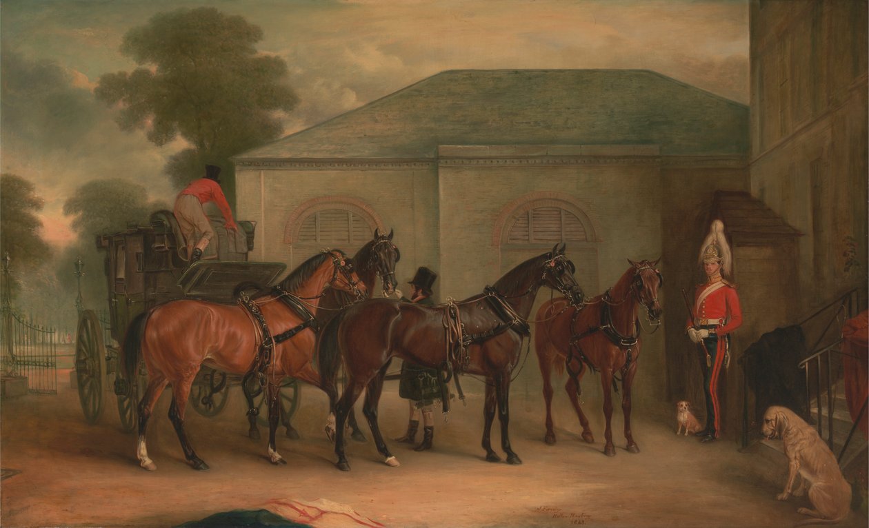 The Drag of Sir Watkin Williams Wynn af John Ferneley