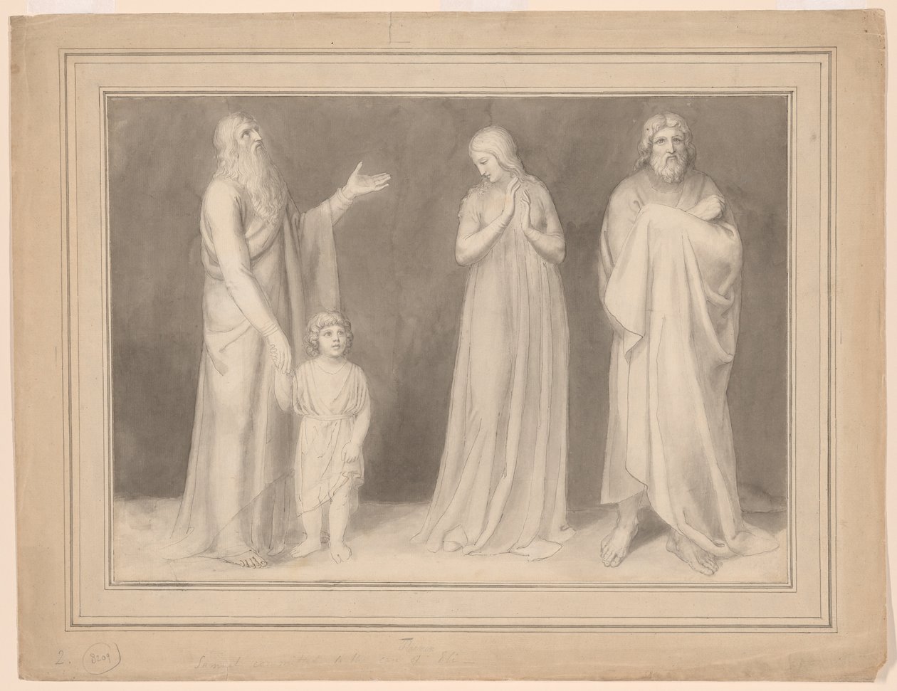 Hannah præsenterer Samuel for Eli af John Flaxman