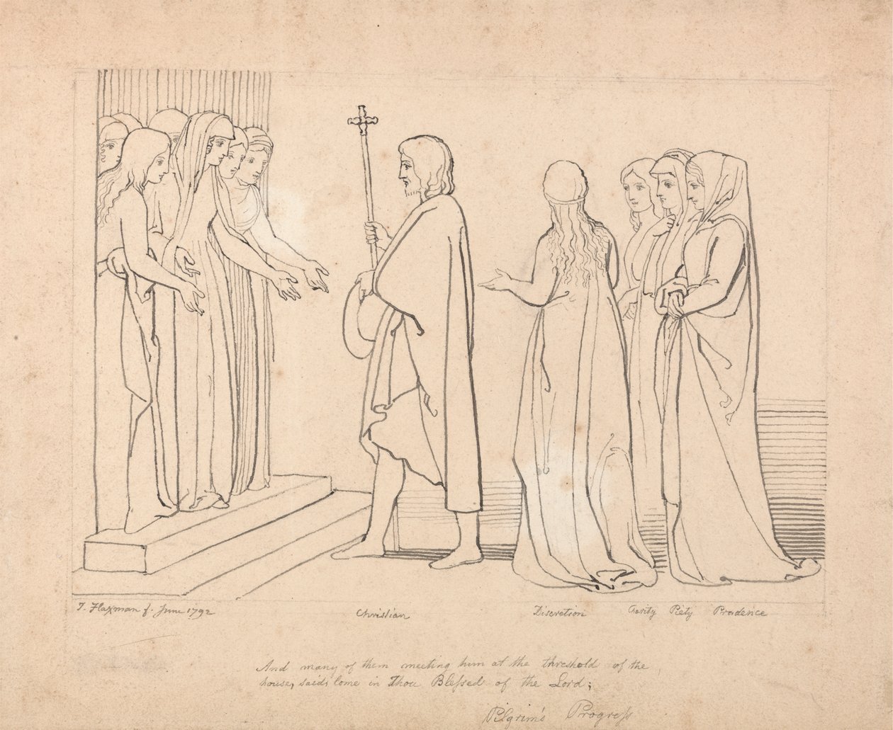 Illustration til Pilgrims Fremgang af John Flaxman