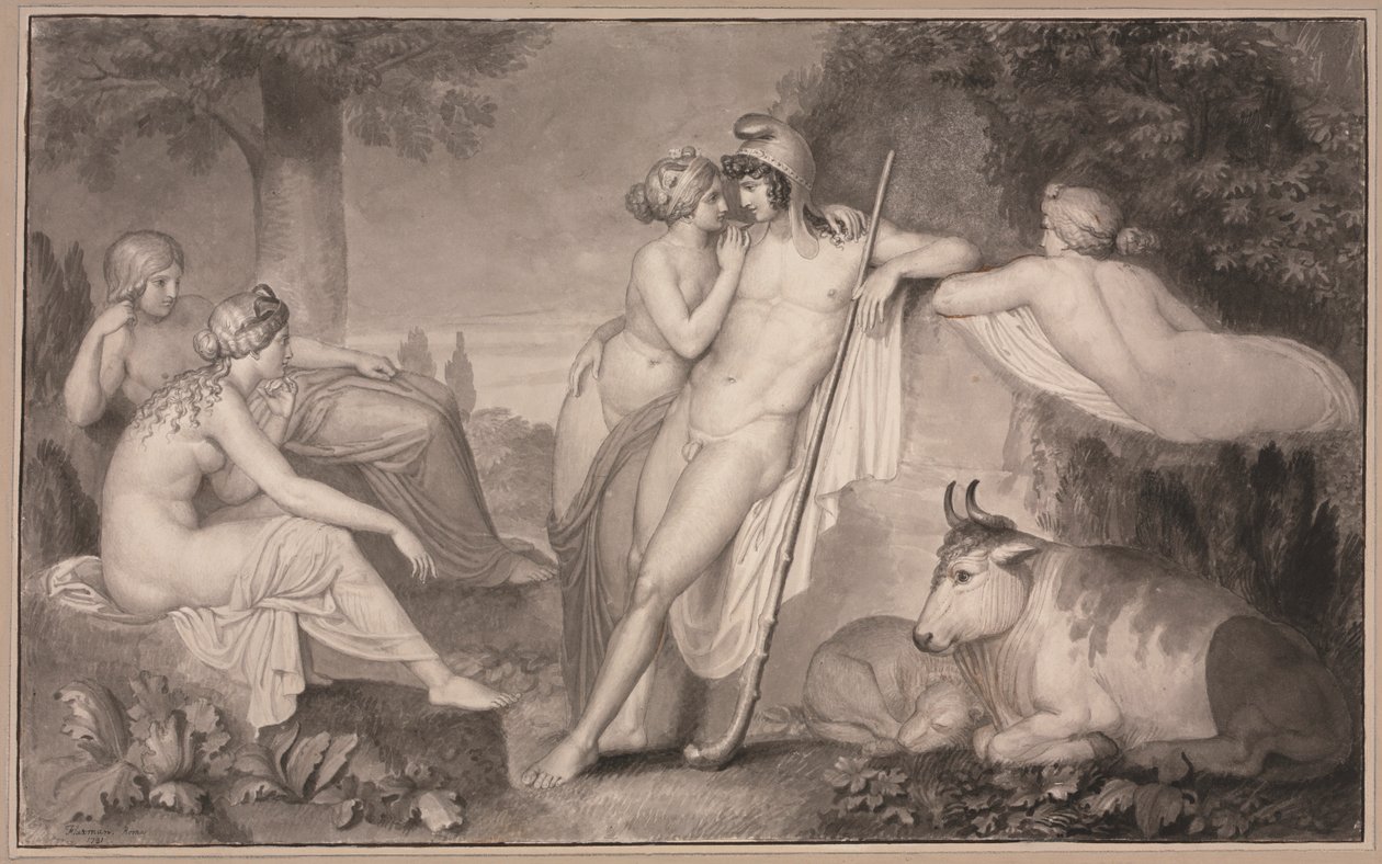 Paris og Oenone, 1791. af John Flaxman