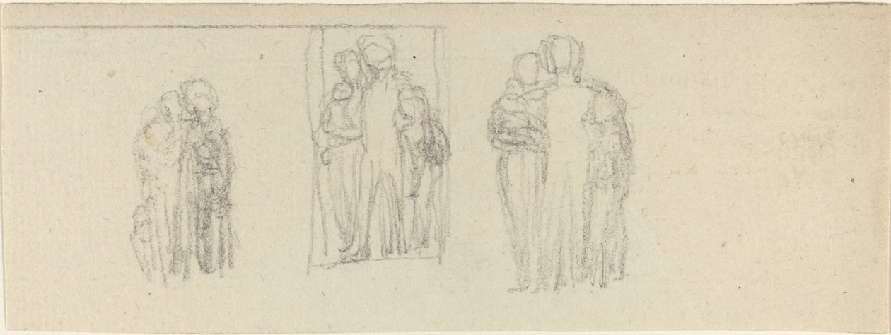 Tre grupper af figurer (forældre og børn?) af John Flaxman