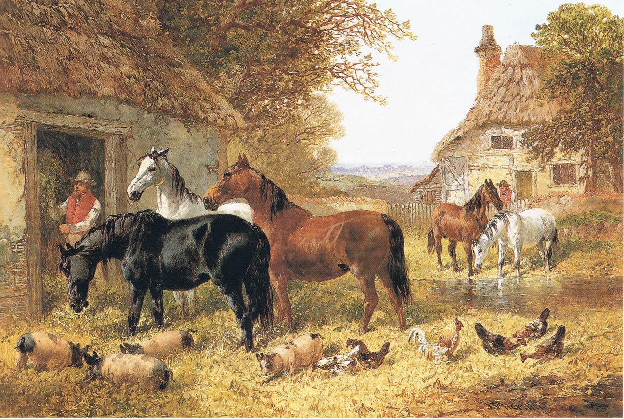 Heste i en gård af John Frederick Herring Junior