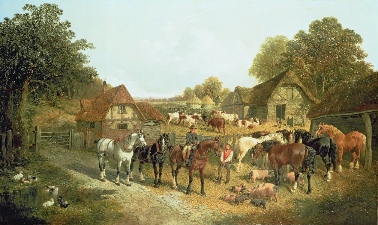An English Homestead (olie) af John Frederick Herring Senior