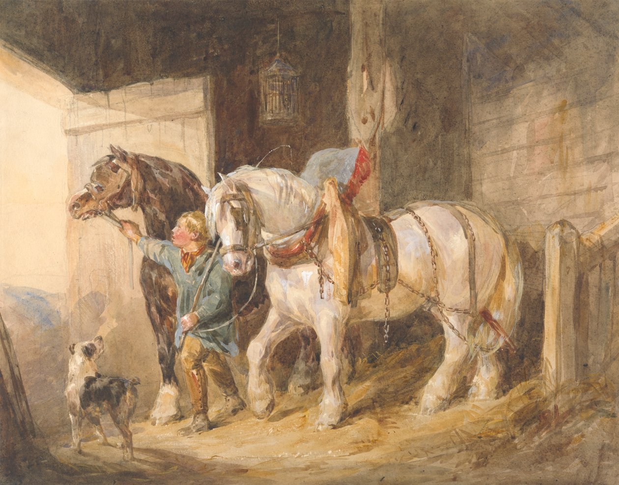 Stalddreng med vognheste af John Frederick Tayler
