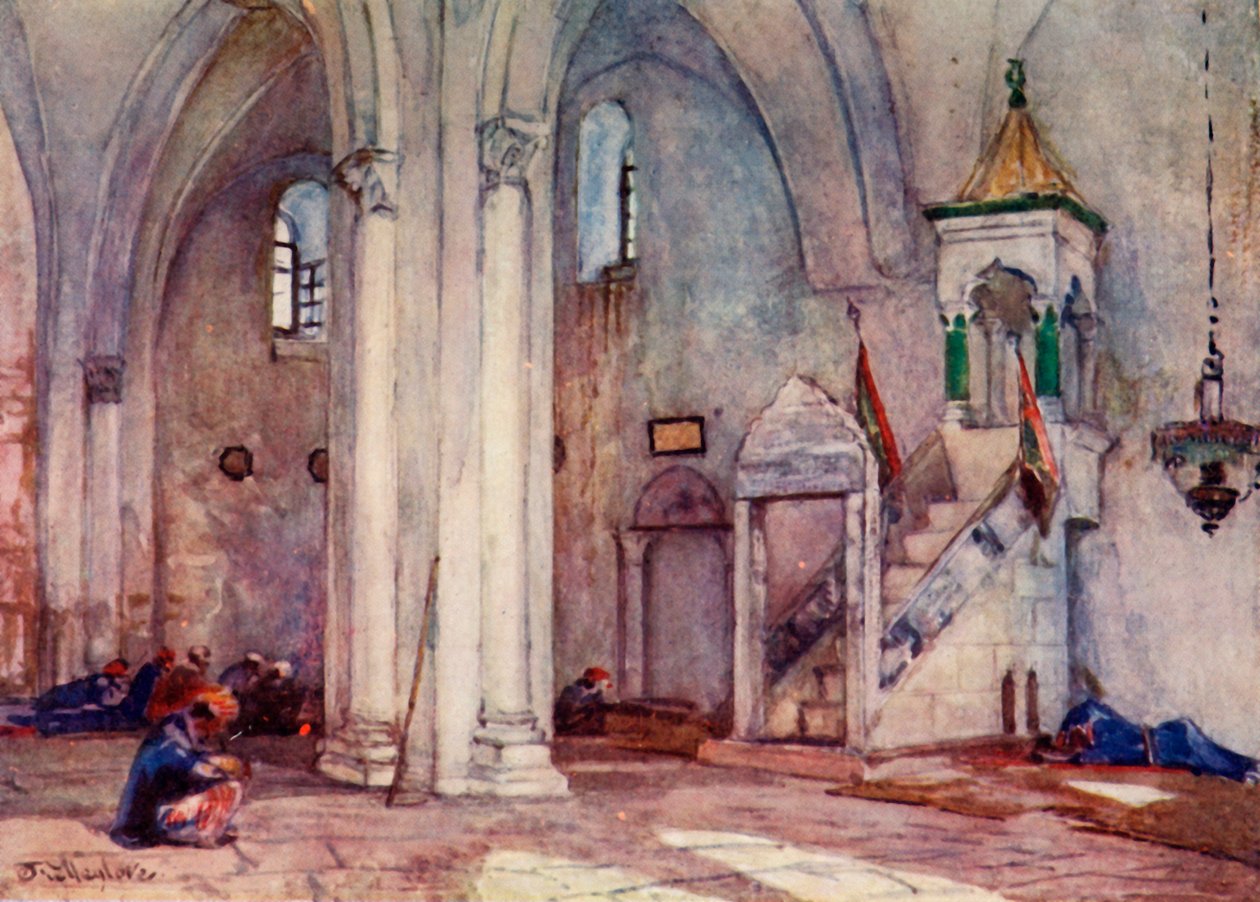 Det indre af moskeen i Samaria, 1902. af John Fulleylove