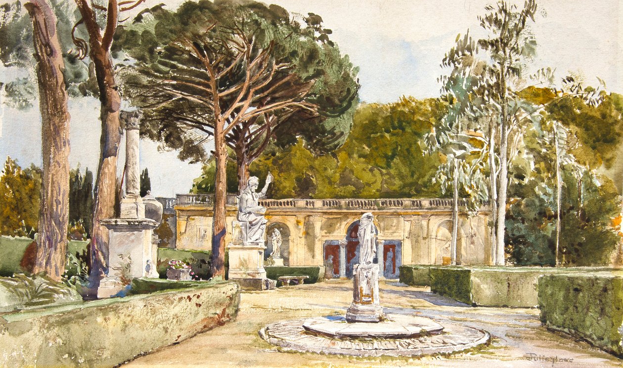 Medici-haverne, Rom (akvarel) af John Fulleylove