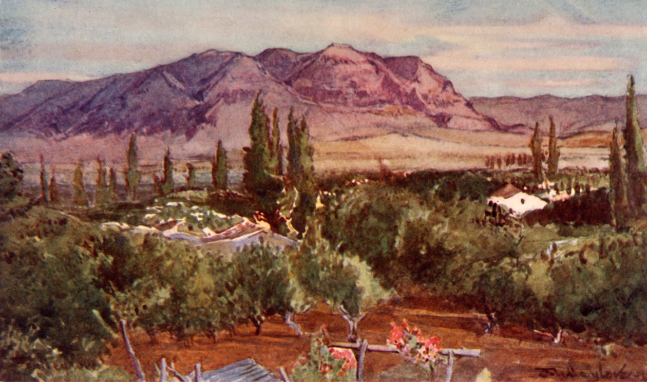 Fristelsens Bjerg fra Jeriko, 1902. af John Fulleylove