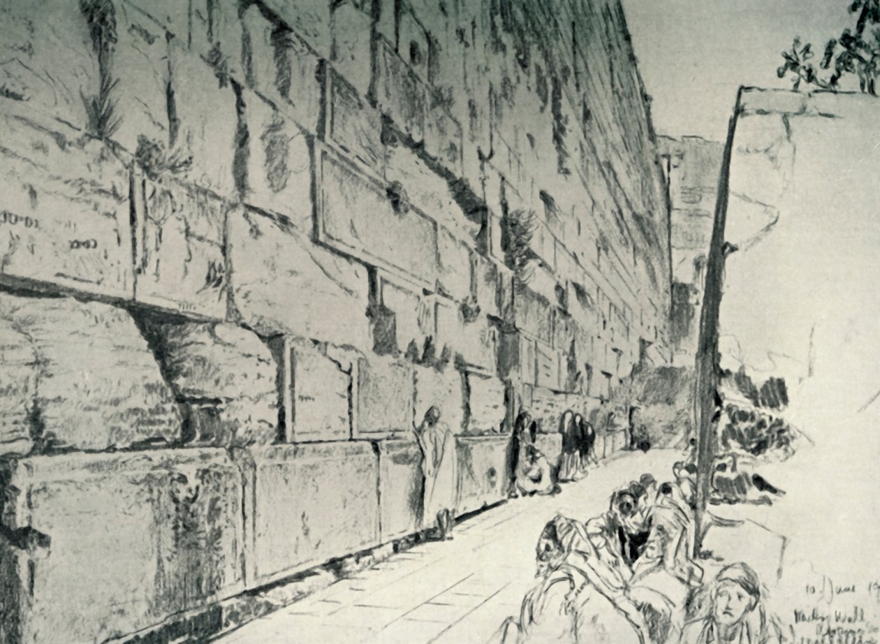 Grædestedets mur, 1902. af John Fulleylove