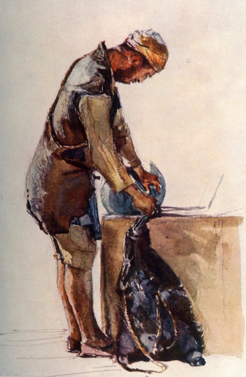 Vandbærende udfyldende hud, Jerusalem, 1902. af John Fulleylove