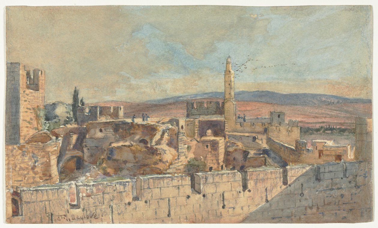 Udsigt over den gamle by i Jerusalem af John Fullylove