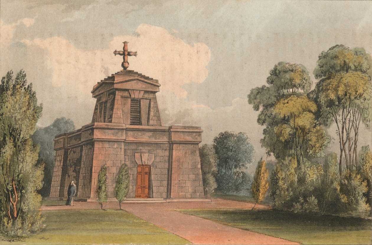 Mausoleum i Trentham, 1824. af John Gendall