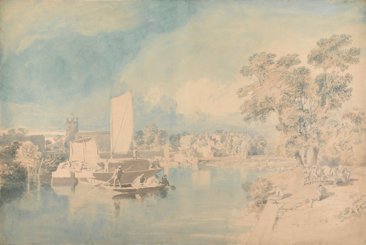 Themsen ved Isleworth af John Glover