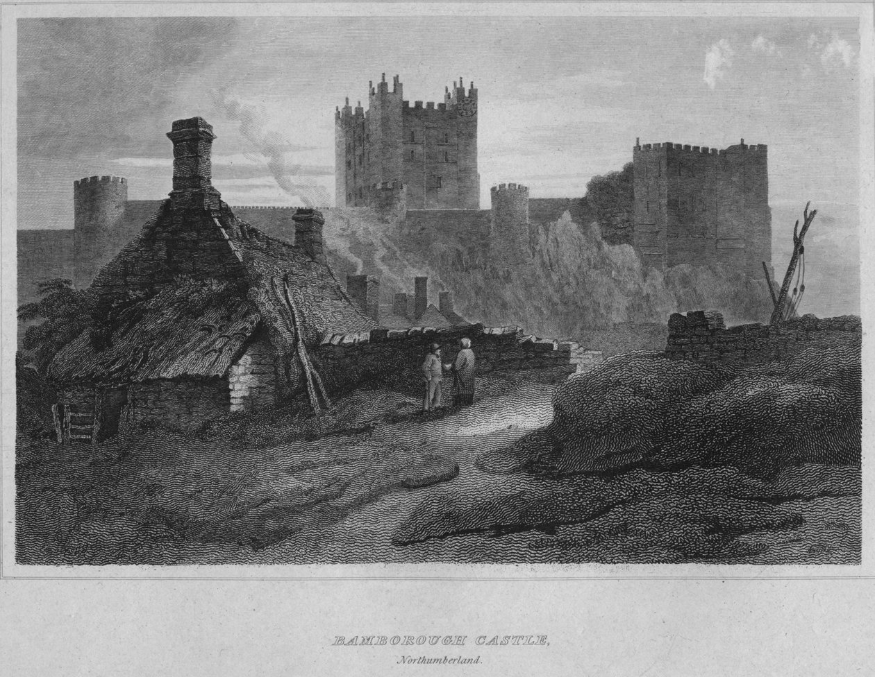 Bamborough Castle, Northumberland, 1814 af John Greig