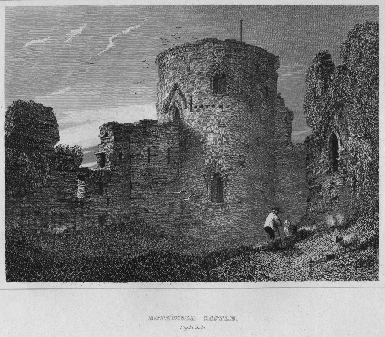 Bothwell Castle, Clydesdale, 1814 af John Greig