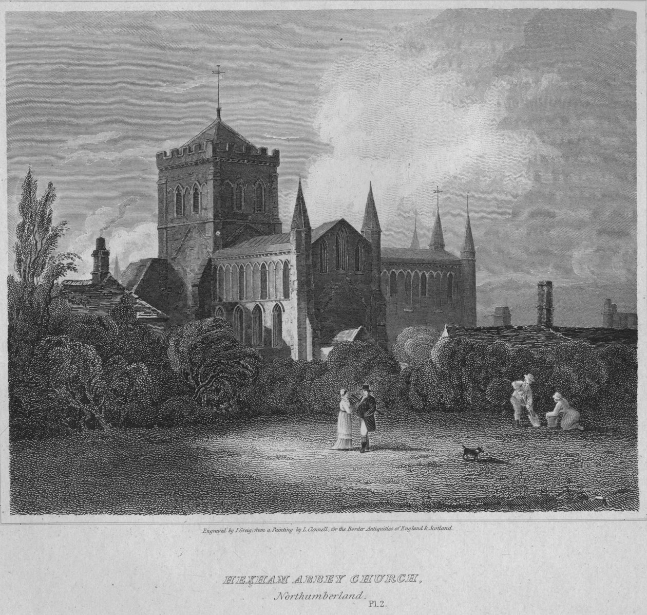 Hexham Abbey, Church, Northumberland, 1814 af John Greig