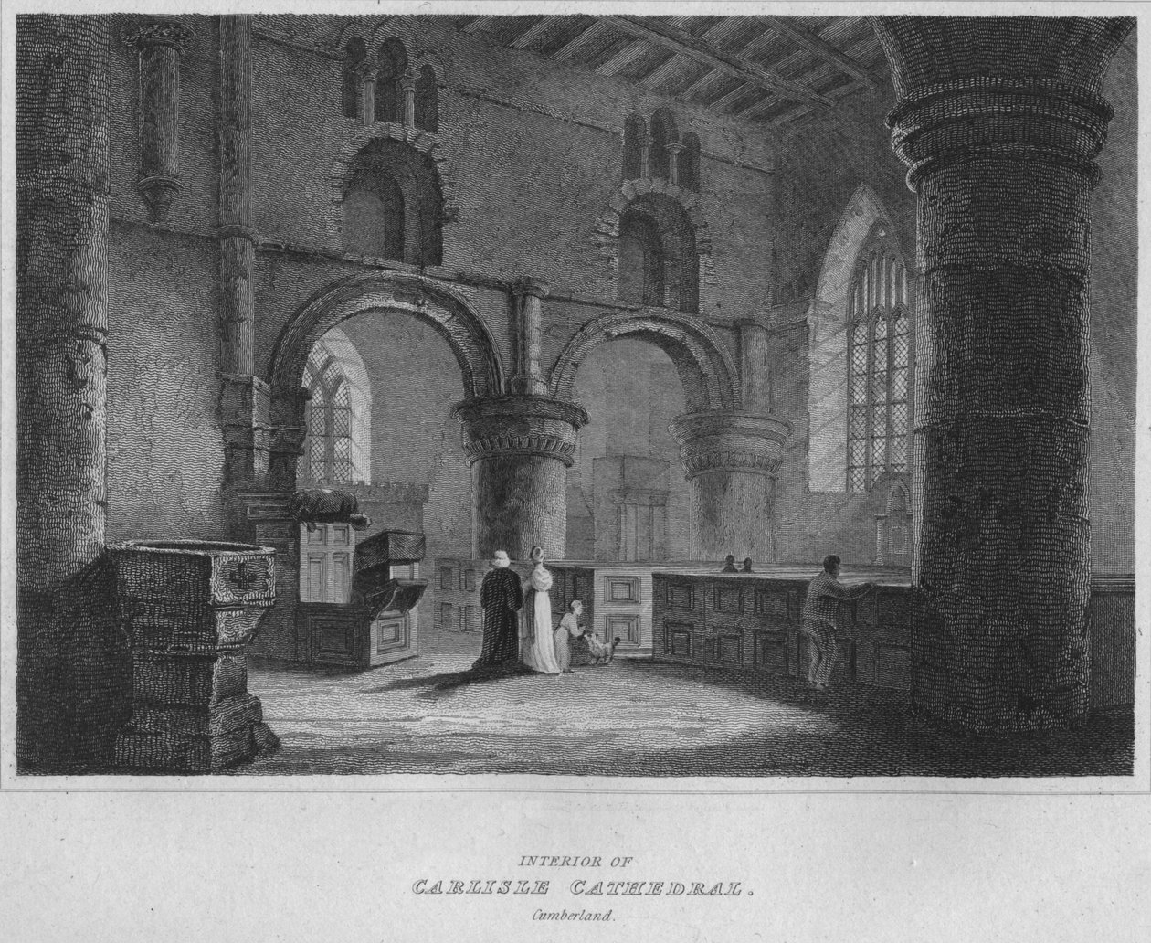Interiør af Carlisle Cathedral. Cumberland, 1814 af John Greig