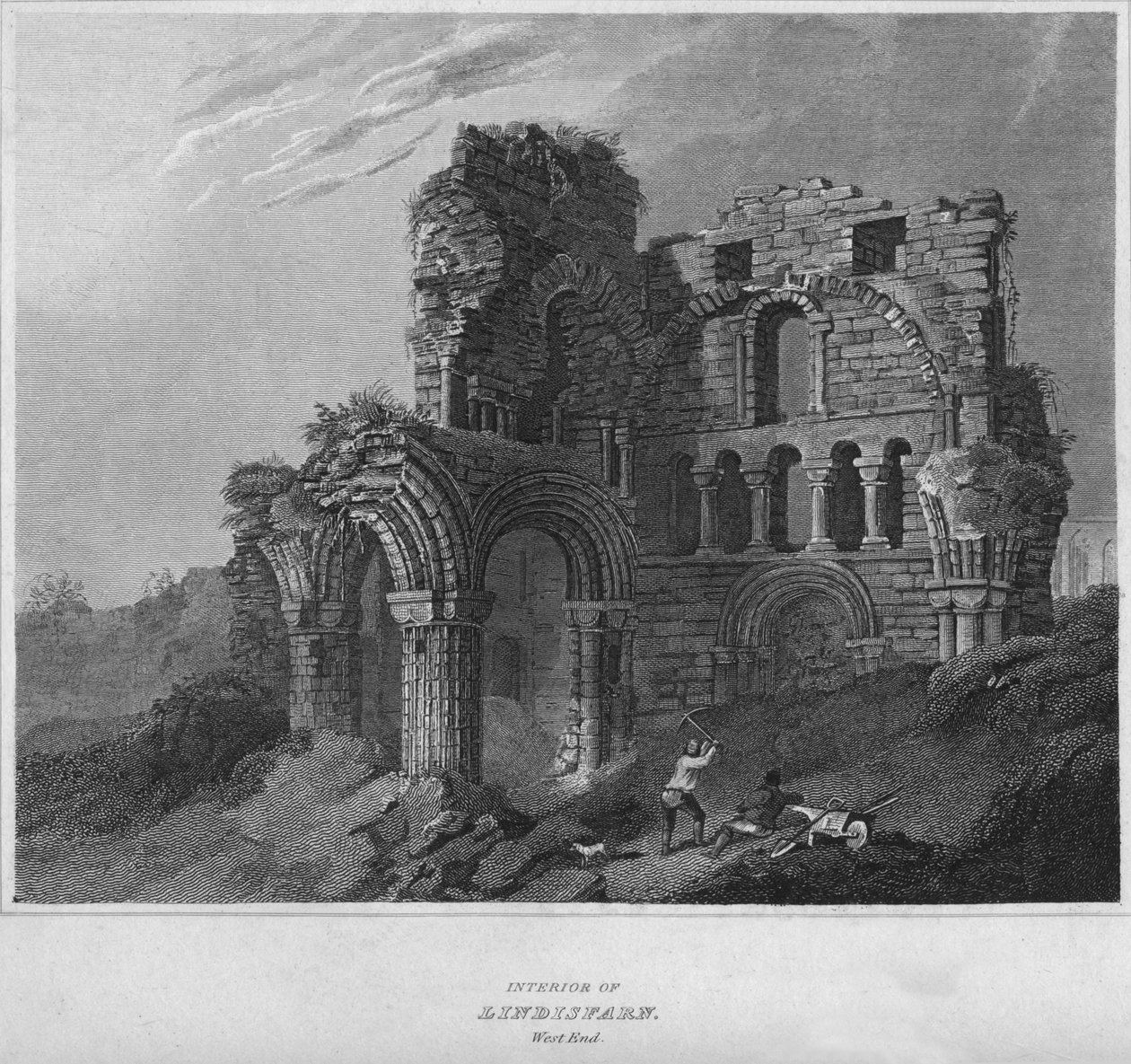 Interiør af Lindisfarn. West End, 1814 af John Greig