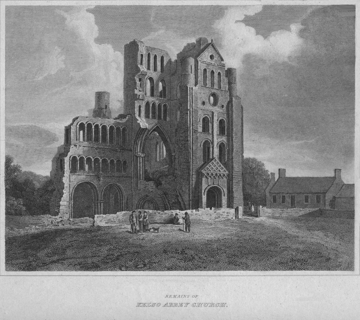 Rester af Kelso Abbey Church, 1814 af John Greig