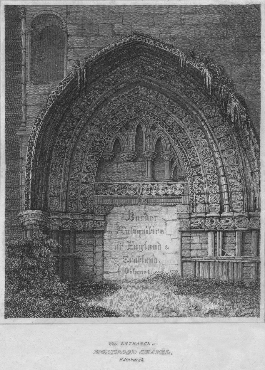 Vestindgang til Holyrood Chapel, Edinburgh, 1814 af John Greig